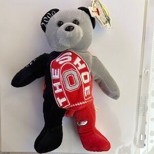 Ohio State Themed Plush Bear - Black, Gray & Red